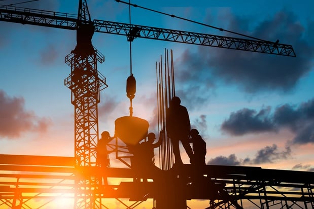 A typical construction site where construction equipment need regular fueling from mobile tank fueling operations.