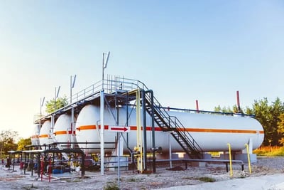 four horizontal Fuel  storage Tanks