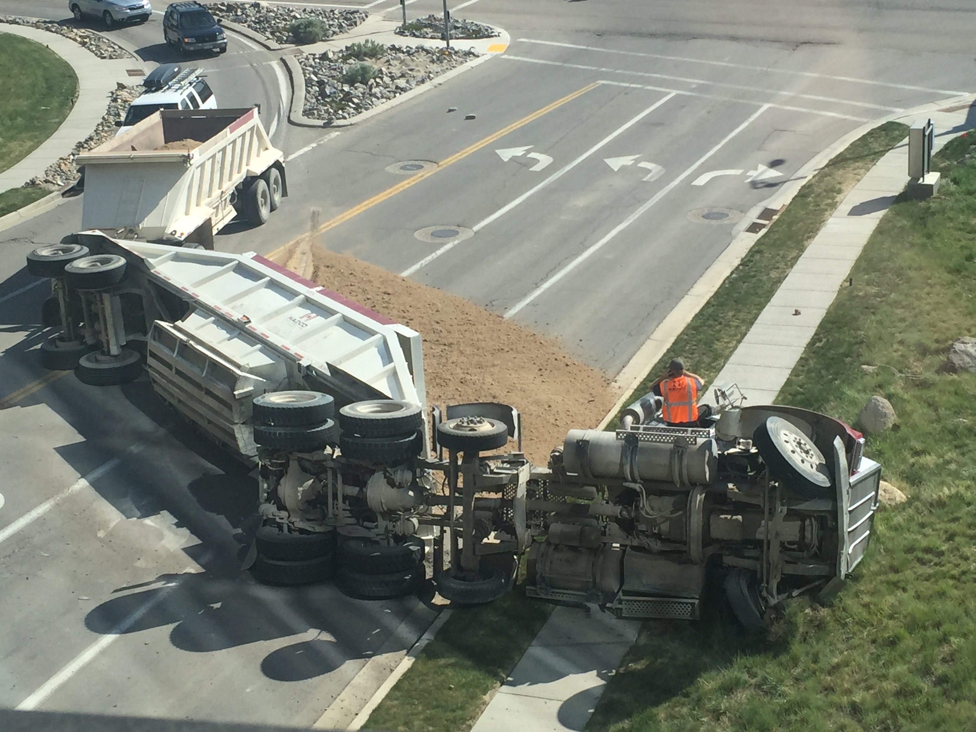 Truck On Its Side due to poor or inadequate fleet maintenance